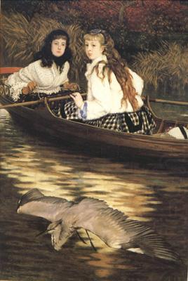 On the Thames a Heron (nn01), James Tissot